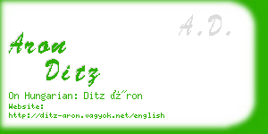 aron ditz business card